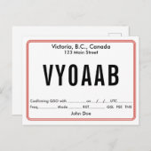 Bordure arrondie rétro de la carte QSL (Devant / Derrière)