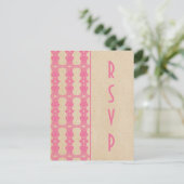 Bordure Art Déco rose Carte postale RSVP (Debout devant)
