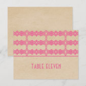 Bordure Art déco rose Numéro de table Carte postal (Devant / Derrière)