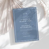 bordure blanche bleu poussiéreux faire-part de mar