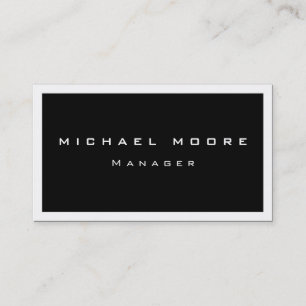 Bordure blanche unique Carte de visite noir tendan