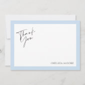 Bordure bleu clair simple Carte de remerciements p (Devant)