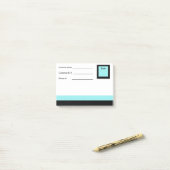 Bordure bleu et noir souple Post-it® Notes-Info. (Sur un bureau)