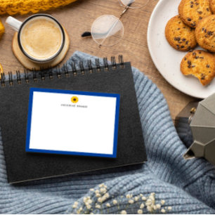 Bordure bleu tournesol Merci personnalisé