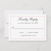 Bordure Bleue RSVP Mariage simple classique