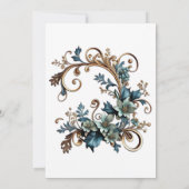 Bordure botanique dorée Sweet 16 Invitation (Dos)