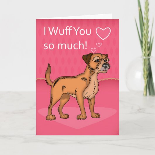 Bordure Chien de Terrier Carte Saint Valentin (Devant)