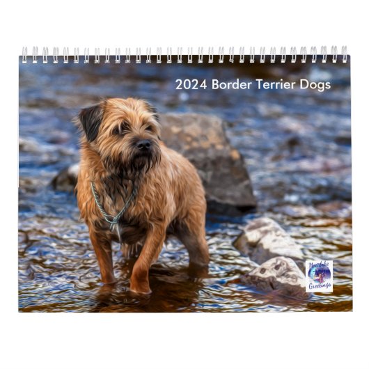 Bordure Chien Terrier, Moyen, Calendrier blanc (Dos)