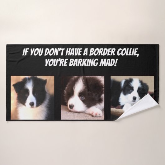 Bordure Collie amour (Serviette de bain)