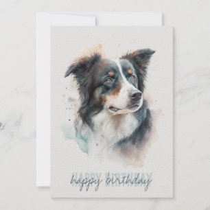 Bordure Collie Carte d'anniversaire