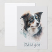 Bordure Collie Carte de remerciements (Devant / Derrière)