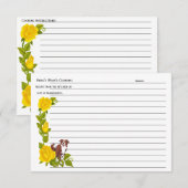 Bordure Collie, Carte Recette Roses Jaunes (Devant / Derrière)