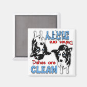 Bordure Collie Cartoon Lave-vaisselle Magnet (Recto/Verso)
