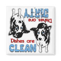 Bordure Collie Cartoon Lave-vaisselle Magnet