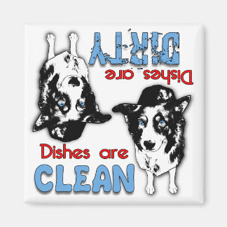Bordure Collie Cartoon Lave-vaisselle Magnet