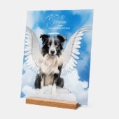 Bordure Collie Chien Angel avec nom Pet Memorial (Angle)