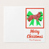 Bordure Collie Chien de Noël & Petit Bow Vert (Outside Unfolded)