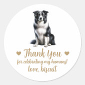 Bordure Collie Chien Mariage Favoriser Stickers (Devant)