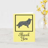 Bordure Collie Chien Merci Carte de voeux (Fleur jaune)