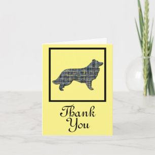 Bordure Collie Chien Merci Carte de voeux