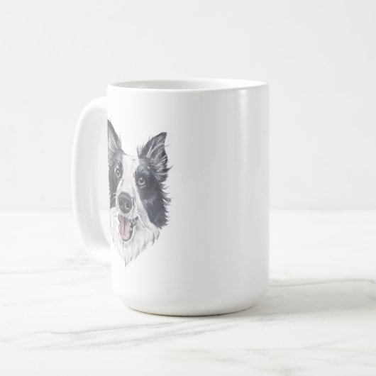 Bordure Collie Chien Mug | 15 oz (Devant gauche)