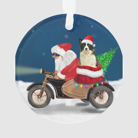 Bordure Collie Chien Noël Père Noël (dos)