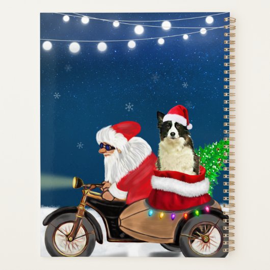 Bordure Collie Chien Noël Père Noël (Dos)