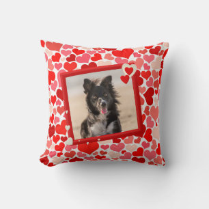 Bordure Collie Coeurs de chien coussin