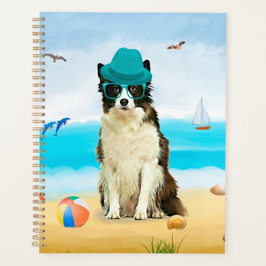 Bordure Collie Dog sur la plage (Devant)