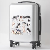 Bordure Collie ensemble de 10 autocollants (Sur valise)
