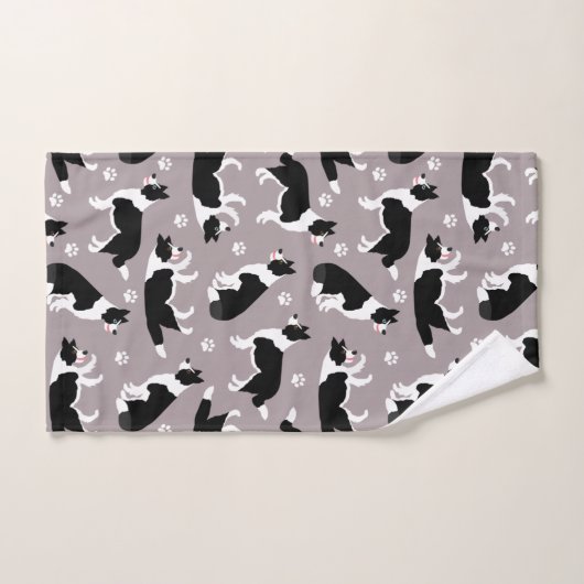 Bordure Collie et ensemble de serviettes de bain E (Serviette à main)