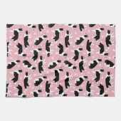 Bordure Collie et serviette de cuisine Empreinte d (Horizontal)