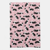Bordure Collie et serviette de cuisine Empreinte d (Vertical)