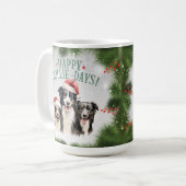 Bordure Collie Funny Christmas Chien Café Mug (Devant gauche)