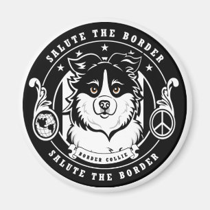 Bordure Collie Magnet Round
