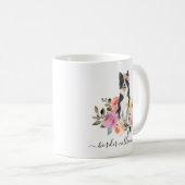 Bordure Collie Maman Floral Café Mug (Devant droit)