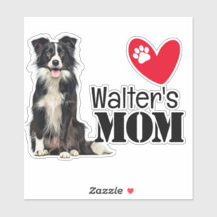 Bordure Collie Maman Sticker personnalisé