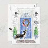 Bordure Collie Moving Faire-part Carte postale (Devant / Derrière)