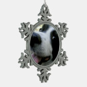 Bordure Collie Ornement de flocon de neige (Gauche)