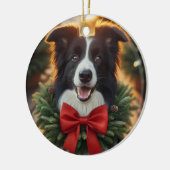 Bordure Collie ornement vacances (Gauche)