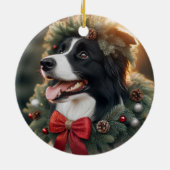Bordure Collie ornement vacances (Dos)