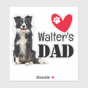 Bordure Collie Papa Sticker personnalisé