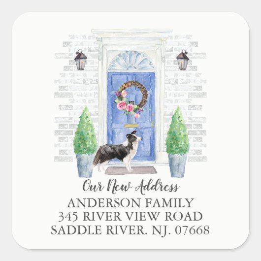 Bordure Collie Porte bleue Nouveau Étiquette d'adr (Devant)