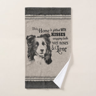 Bordure Collie Portrait vintage jolie citation