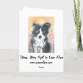 Bordure Collie Regarde Starry Sky, CARTE Vacances (Dos)
