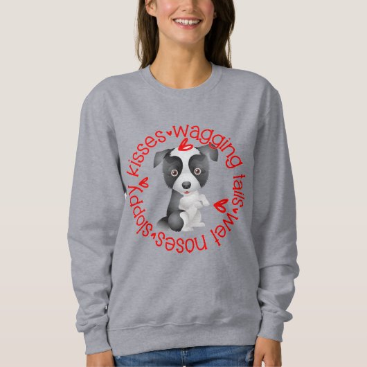 Bordure Collie, Sweatshirt des baisers escarpés (Devant)
