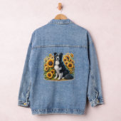 Bordure Collie Tournesol Floral Denim Veste (Hangar)