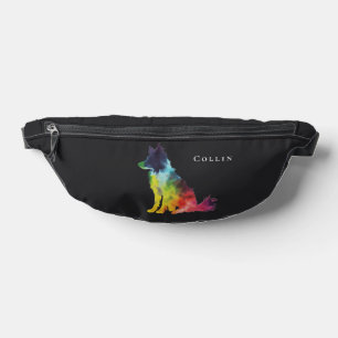 Bordure colorée Collie Chien Texte et nom pers