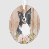 Bordure d'aquarelle Collie & Fleurs (devant)