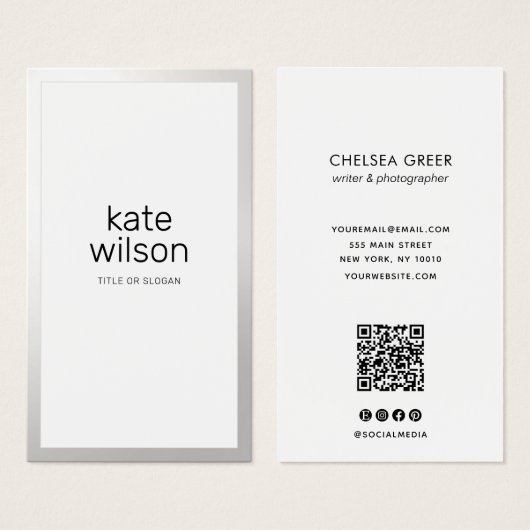 Bordure d'argent blanc simple et professionnelle (Devant & derrière)